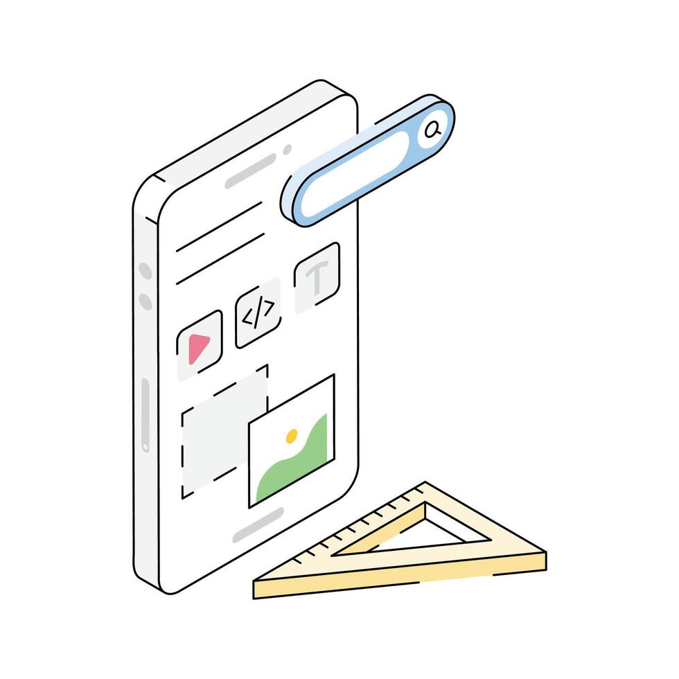 Catch a sight of this amazing isometric icon showing app development vector