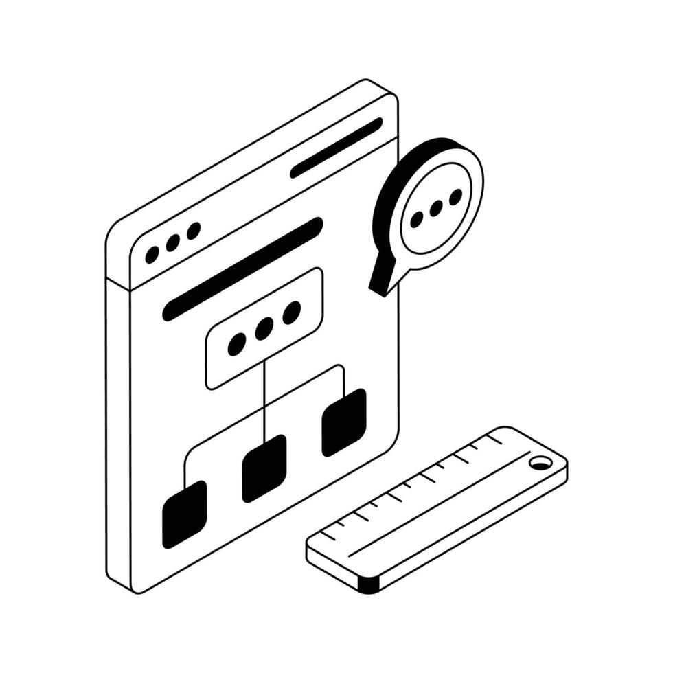 A handy isometric icon showing web algorithm. vector