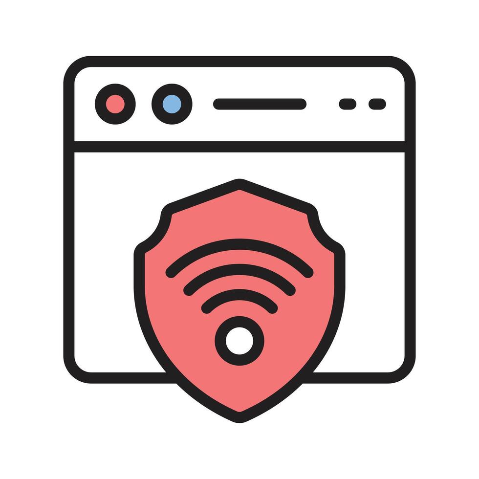 Website security icon designed in outline style vector