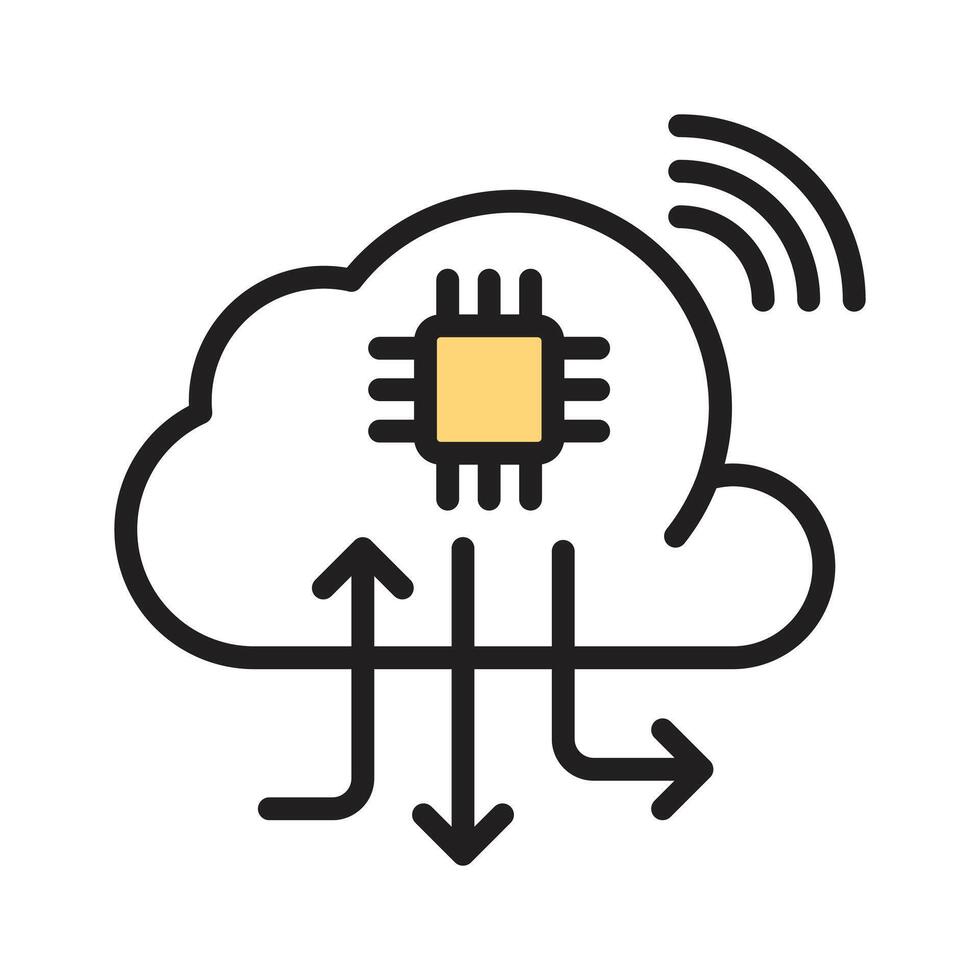 A well crafted line style icon of smart cloud vector