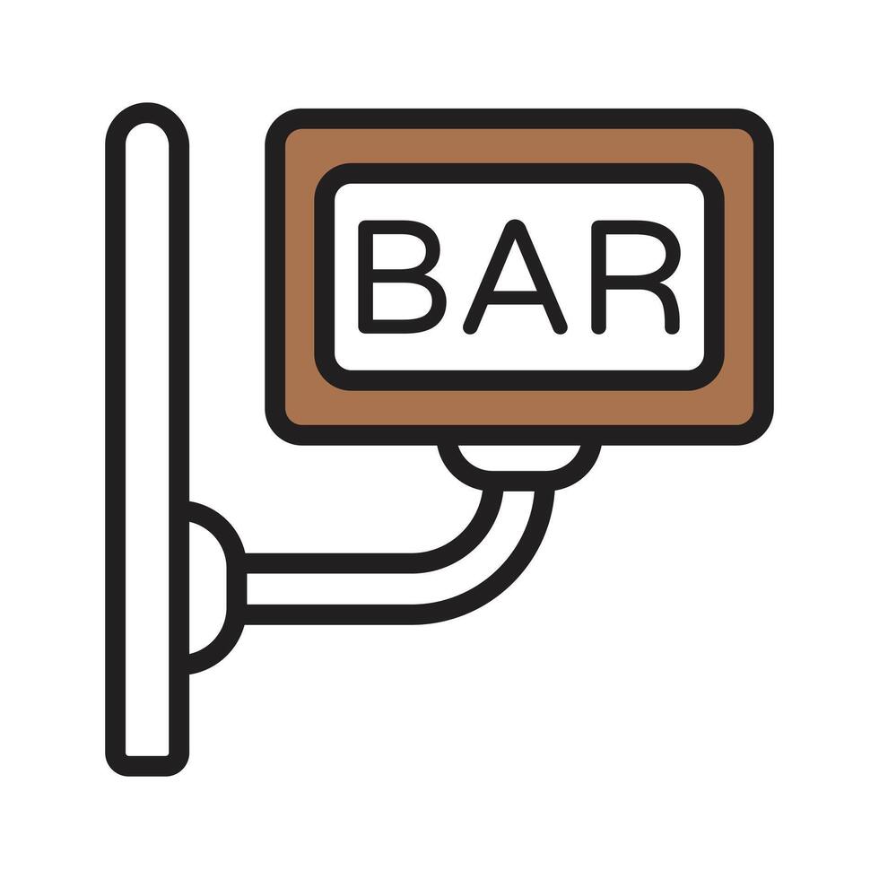 Creatively designed line icon showing bar sign vector