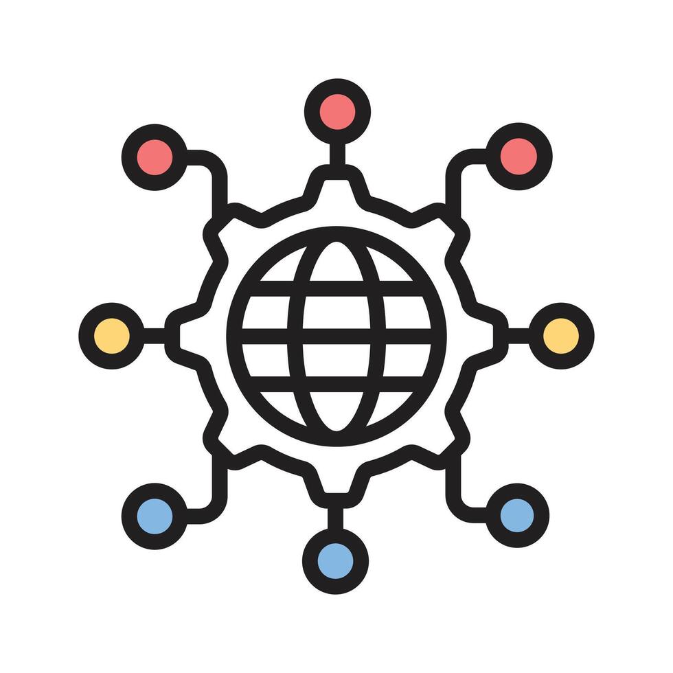 Easy to edit outline style icon showing smart network vector
