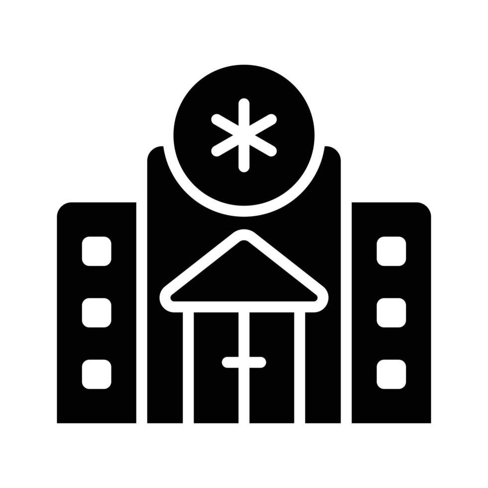 Get a sight of this captivating glyph icon showing hospital building vector