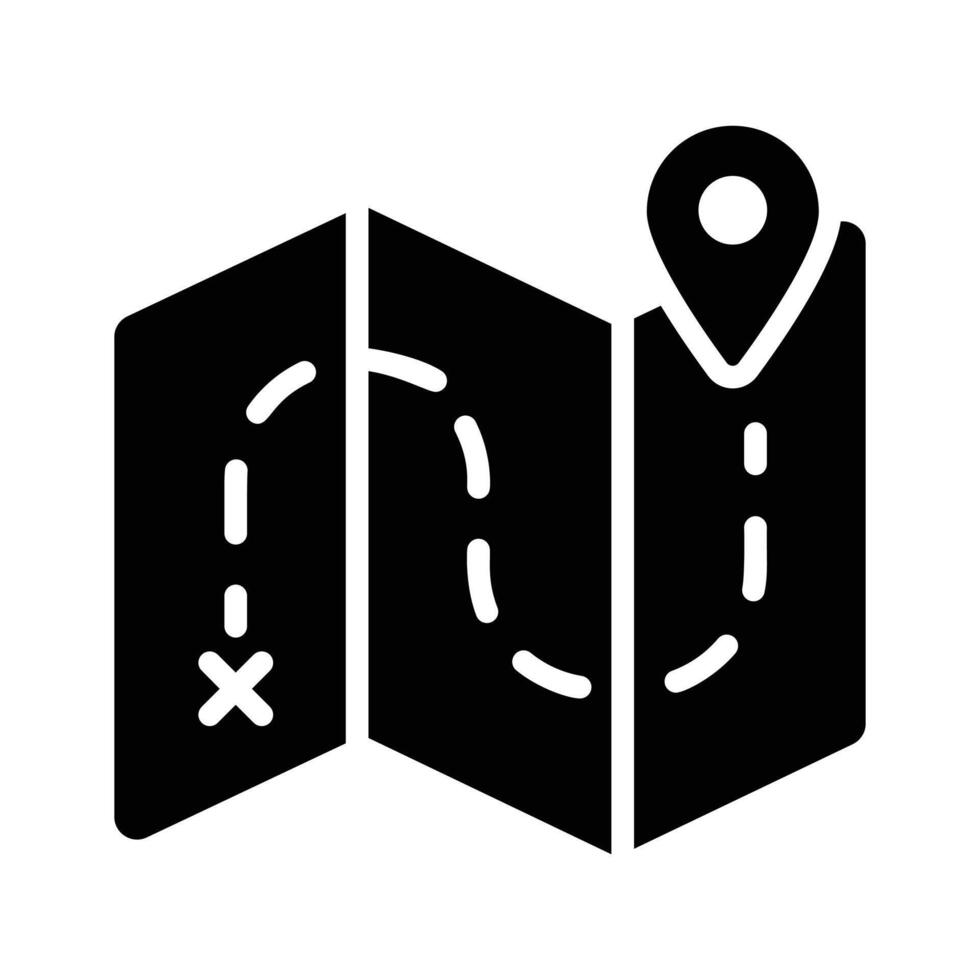 Grab this visually engaging glyph icon of location map vector