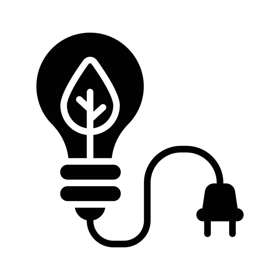 Easy to edit icon of eco energy designed in glyph style vector