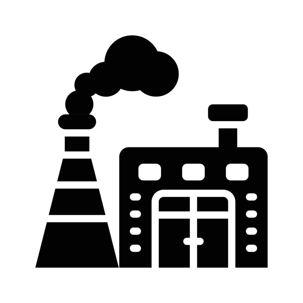 Have a look at this trendy glyph style icon of factory vector