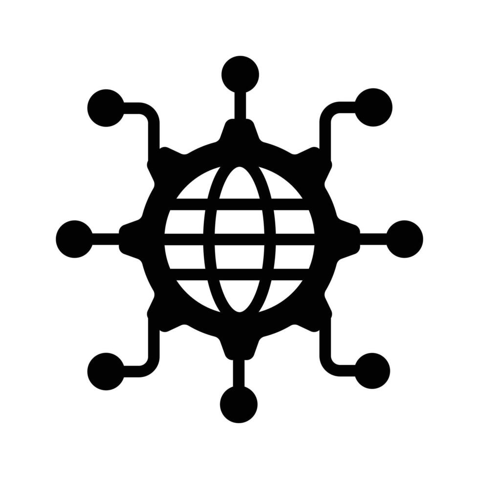 Easy to edit glyph style icon showing smart network vector