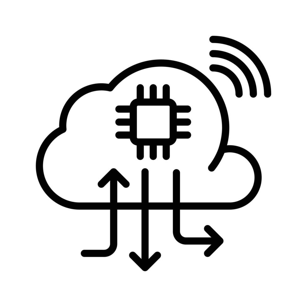 A well crafted line style icon of smart cloud. vector