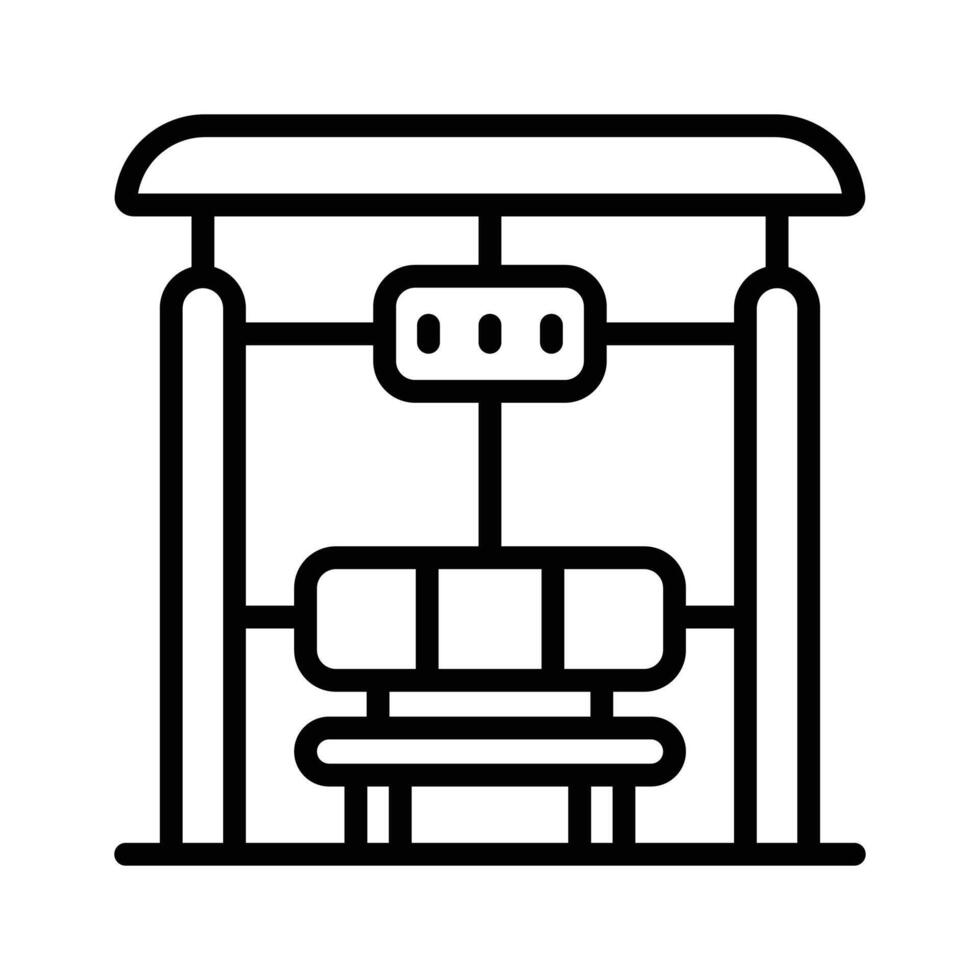 Easy to edit line style icon deciding bus terminal. vector