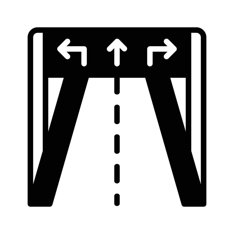 A modern glyph style icon of road board. vector