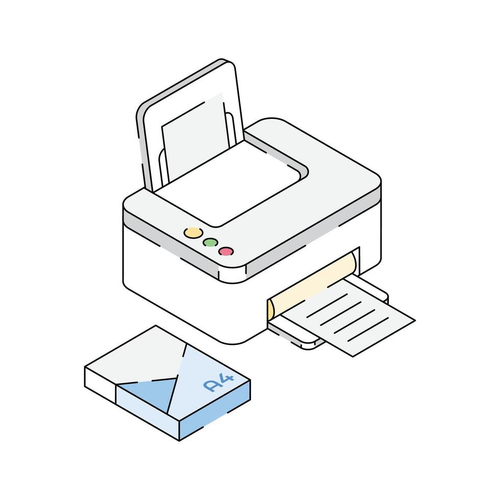 Download out premium isometric icon showing printer vector