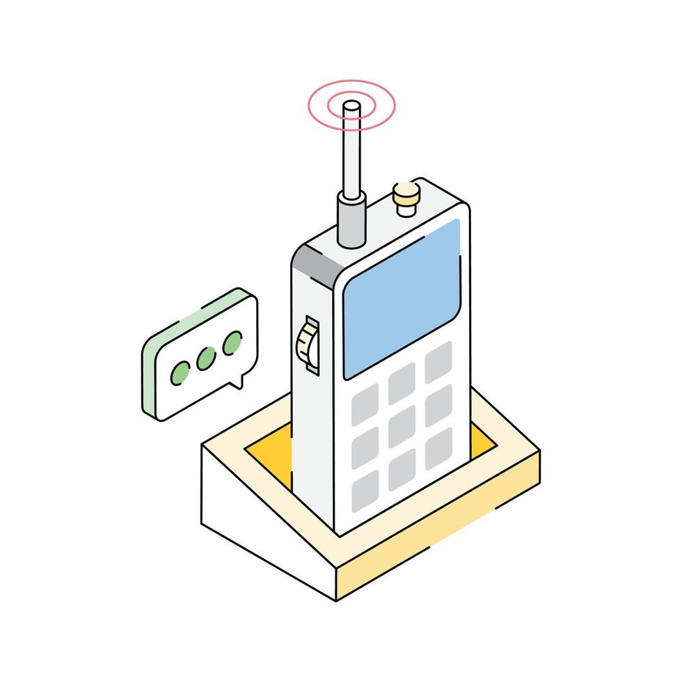 Grab this latest isometric icon of cordless phone system vector