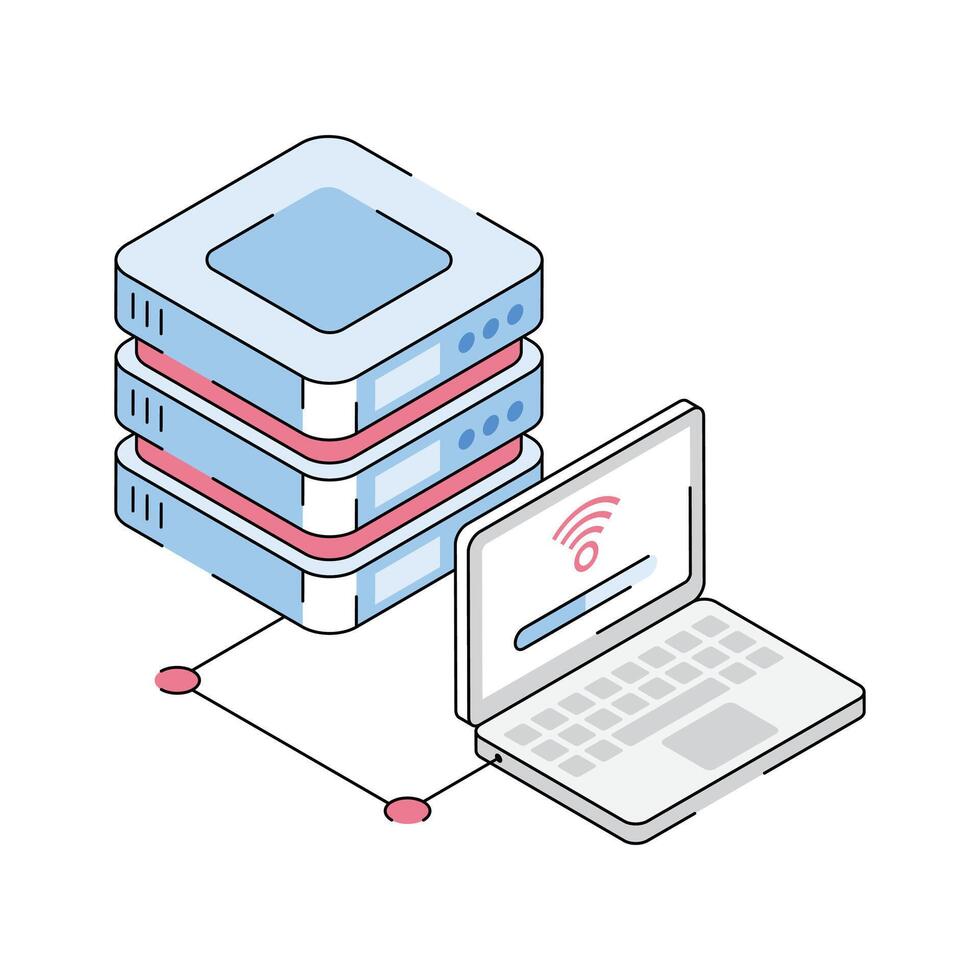 Get a glimpse of this premium isometric icon showing internet hosting vector
