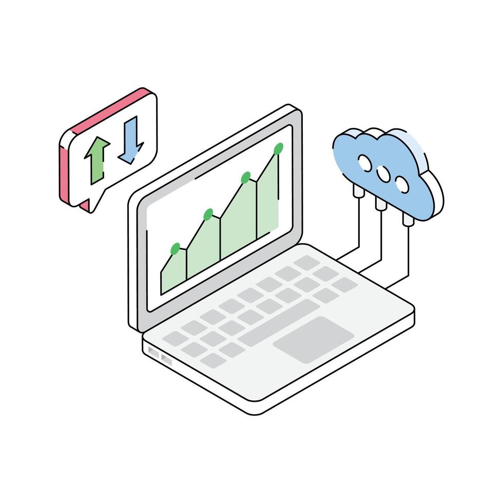 Have a look at this isometric icon denoting cloud computing concept vector