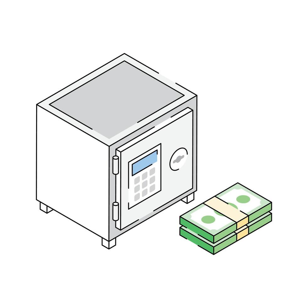 Have a look at this amazing isometric icon of money locker vector
