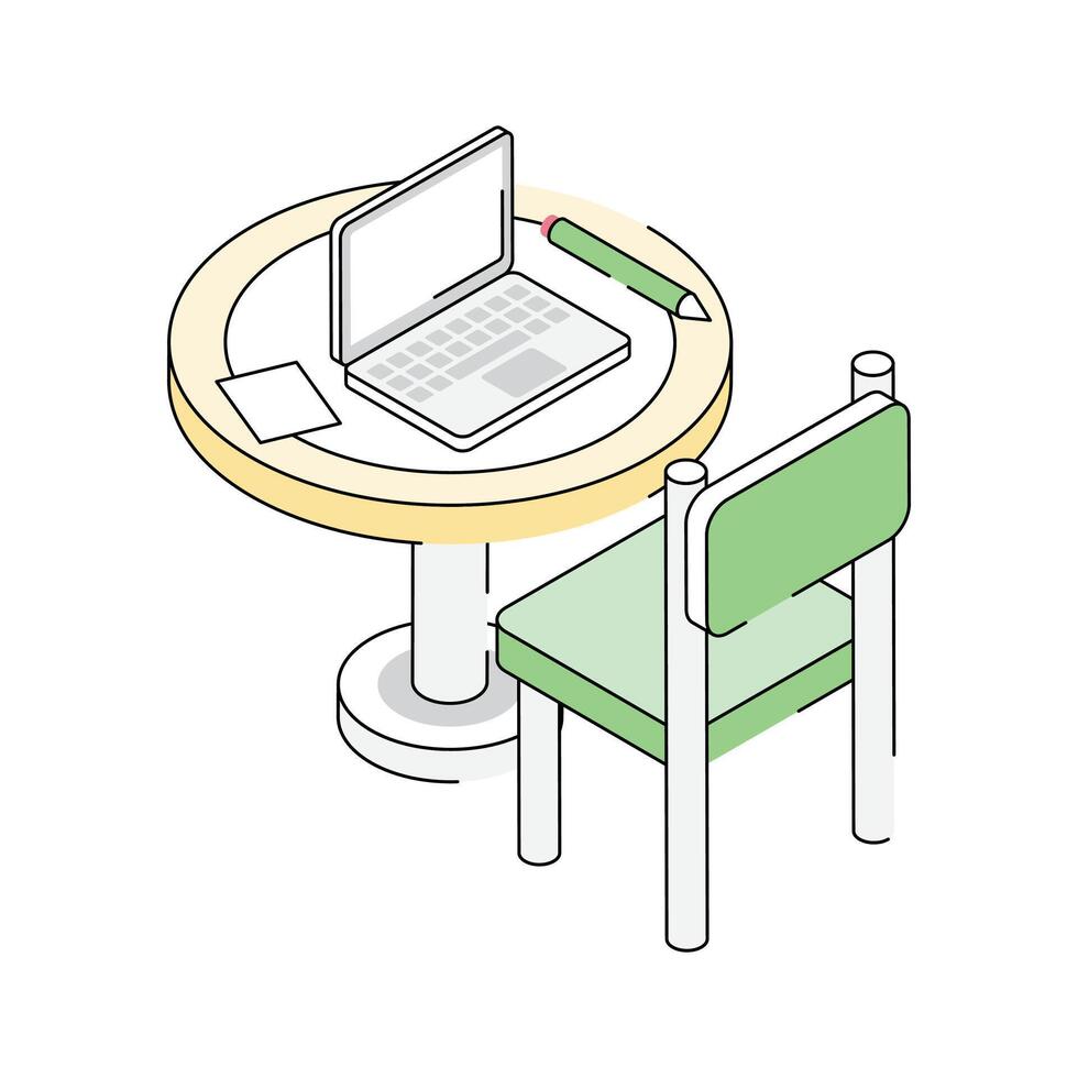 Ready to use isometric icon of remote work setup vector