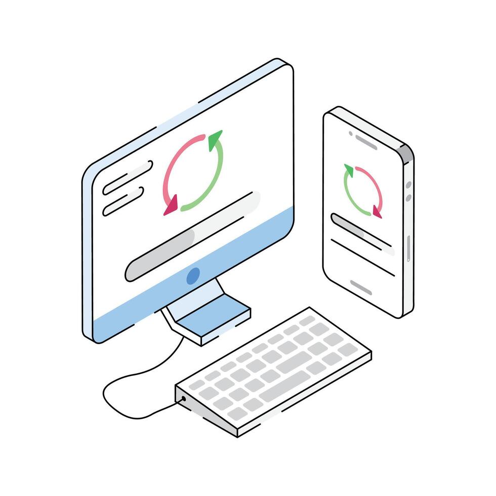 An editable icon of data backup designed in isometric style vector