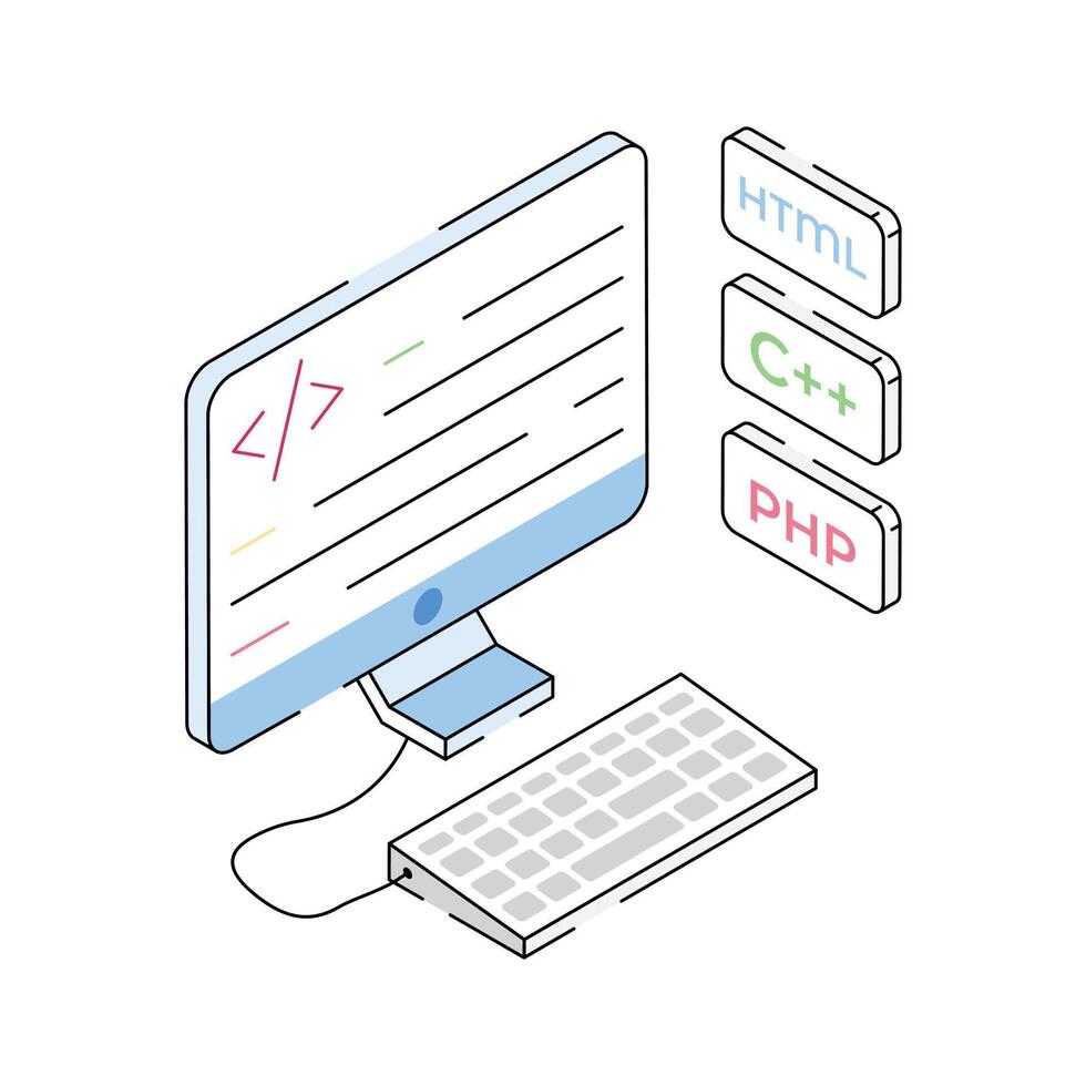 Grab this amazing isometric icon showing programming software vector