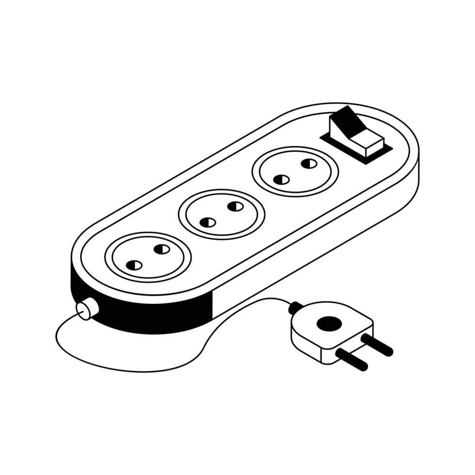 Download our isometric icon of power extension. vector
