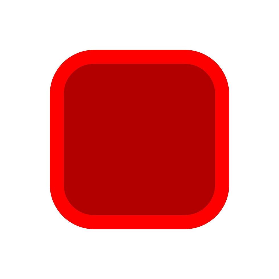 button square shape red for buttons games play isolated on white, red modern buttons square simple, square button red flat style icon sign for applications, buttons square for website or app symbol vector