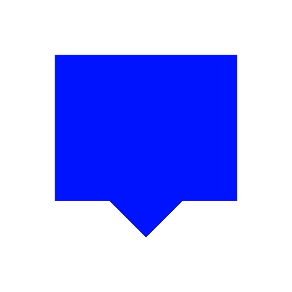 blue speech bubble sign isolated on white, bubble speak icon trendy flat design, simple square dialog message for icon, speech bubble square blue for button, text box for comment symbols vector