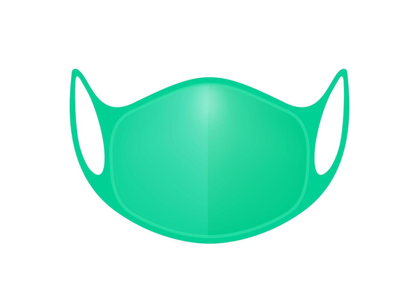 respirator medical mask for icon graphic, protective mask mouth isolated on white, protective N95, green mask respirator protect dust air pollution PM 2.5 in dust, medical mask for mouth covering vector