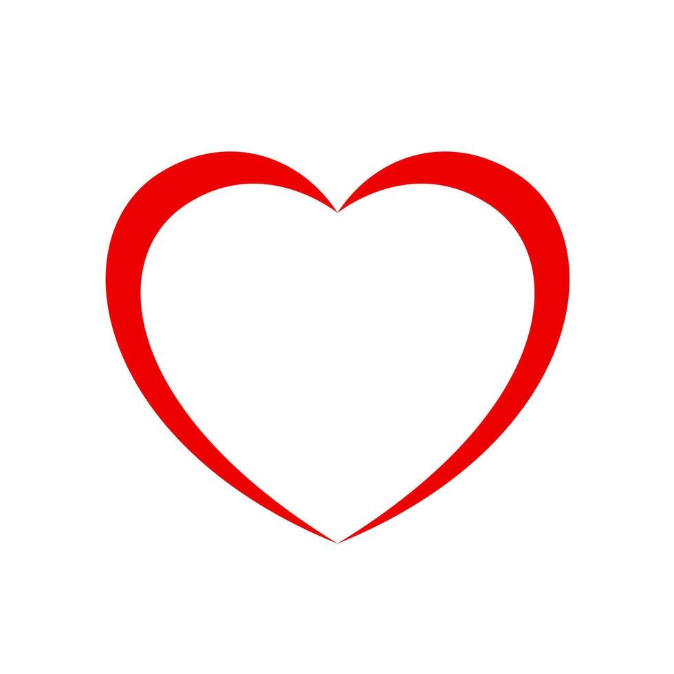 heart shape, heart-shaped flat icon symbol, red heart shape for decoration valentine's card, heart shape for logo graphic design vector
