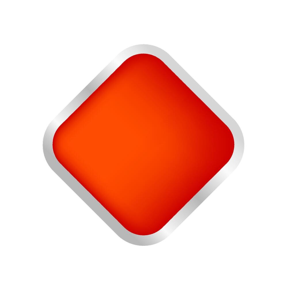 button square shape red for buttons games play isolated on white, red modern buttons simple and convex, square button red flat style icon sign for applications, buttons square for website app vector