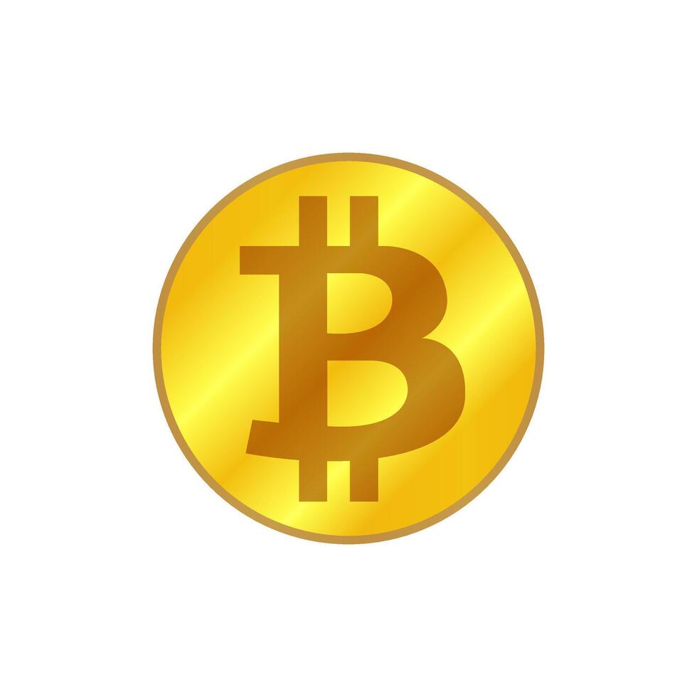 bitcoin icon gold, cryptocurrency bitcoin coin gold symbol, logo bitcoin coin gold color, bitcoin golden coin isolated on white vector