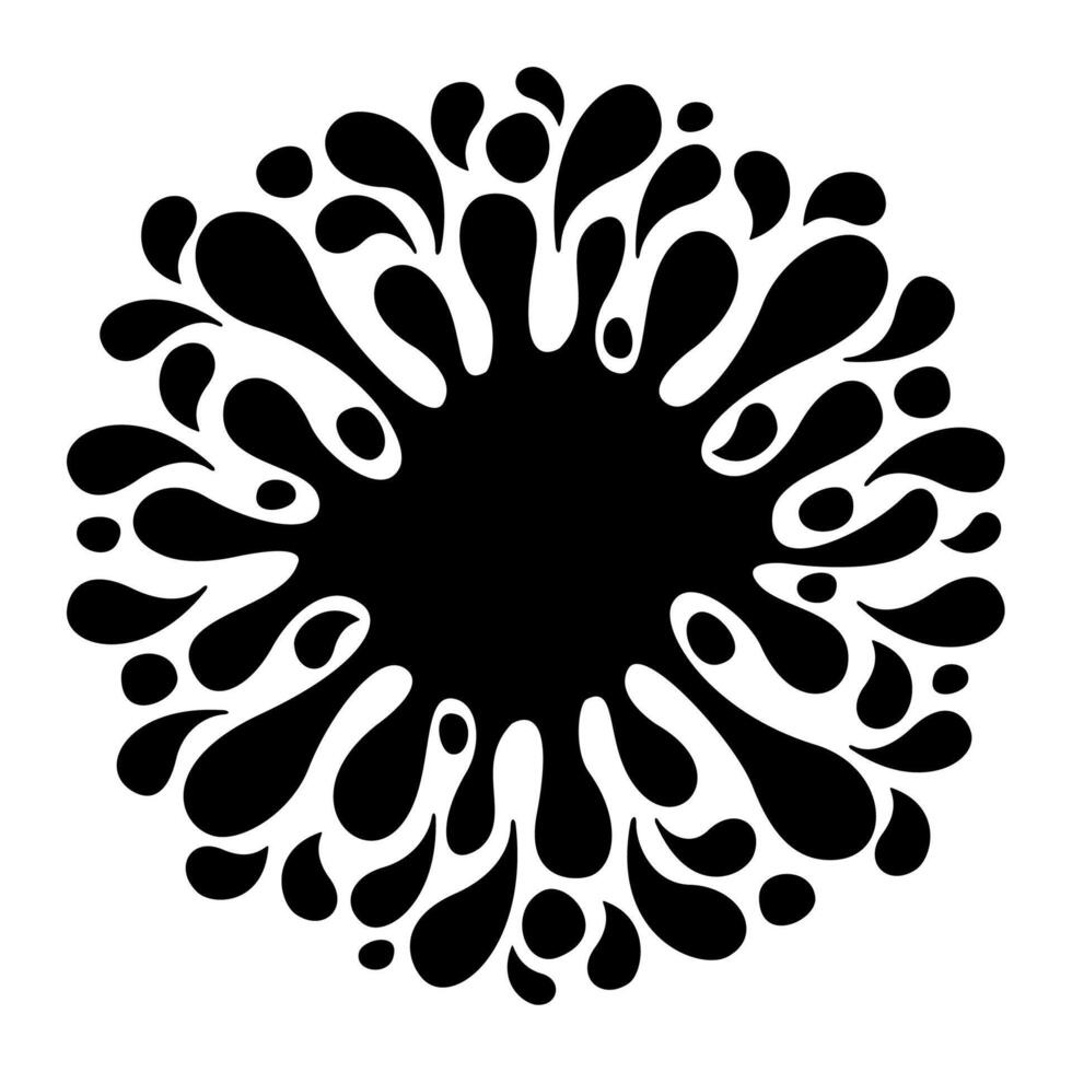 black ink drop splash isolated on white background, ink black blob and white space for banner background, water splash or blob black for element banner, water drop splatter simple for graphic design vector