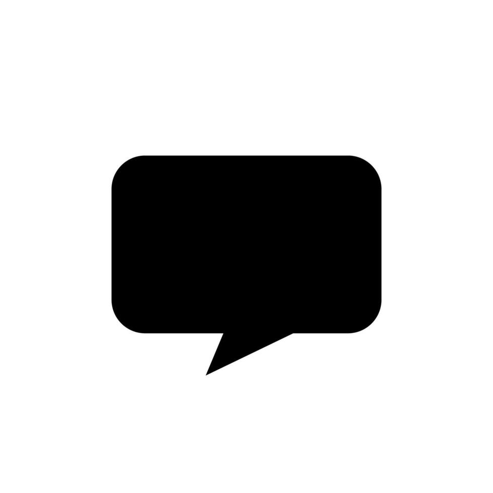 black speech bubble square isolated on white, speech balloon sign of communication symbol, black speech bubble for talk text, balloon message icon vector