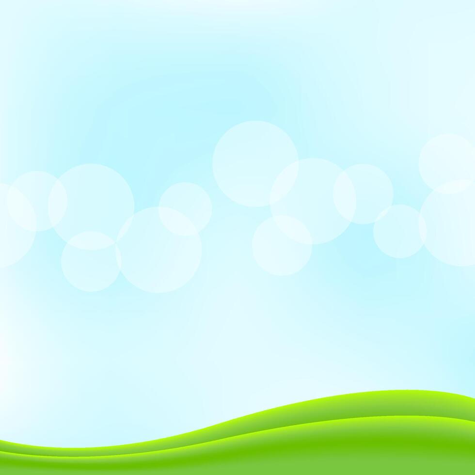 bokeh soft blue for background banner, bokeh bright blue with graphic green curve wave for banner, smooth and soft white blue modern for wallpaper vector