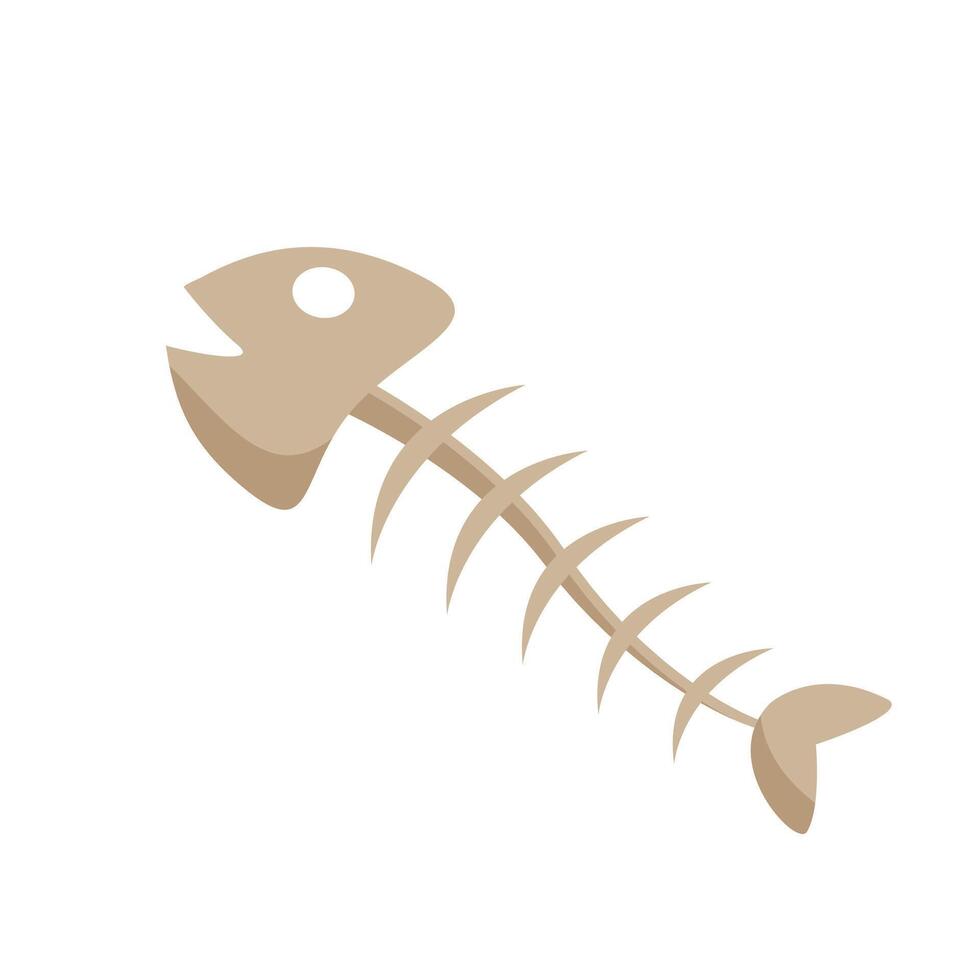 fishbone icon isolated on white, clip art fish skeleton, illustration flat lay fishbone, dead fish, fishbone for logo and designs, dead fish carcass vector