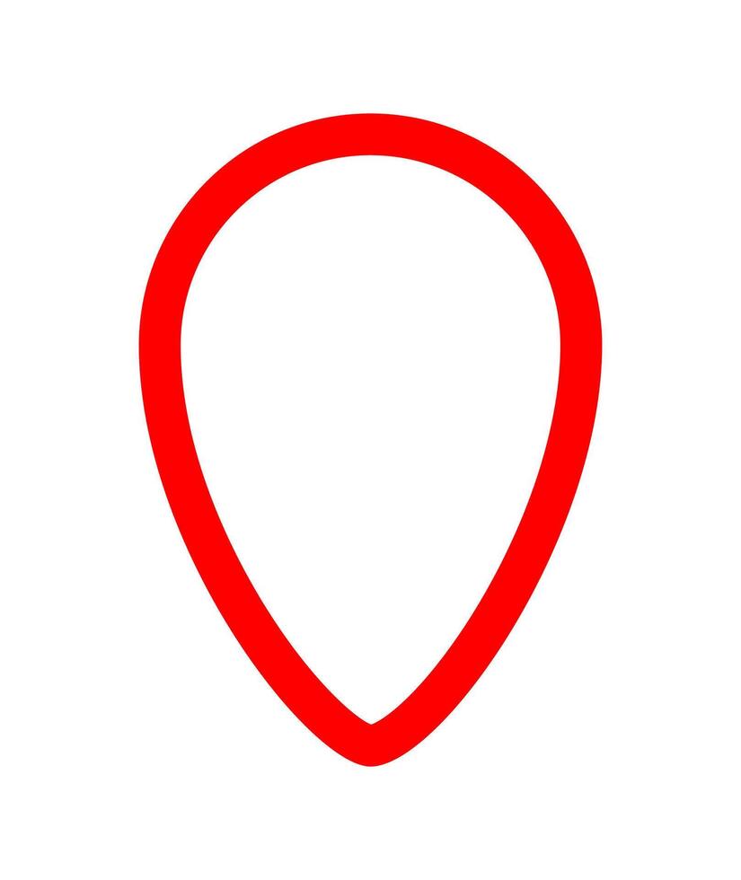 pin symbol outline red simple for icon isolated on white, red pin circle for location icon marker, pin symbol for position map, pin place flat icon red for navigation search vector