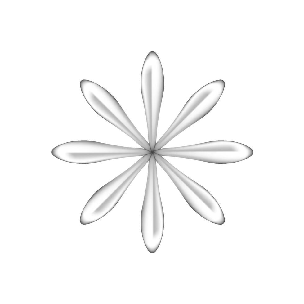 single flowers silver ornate isolated on white, luxury flower petal silver simple, silver flowers object metal sculpture, illustration of deluxe silver flower, clip art flowers luxurious vector