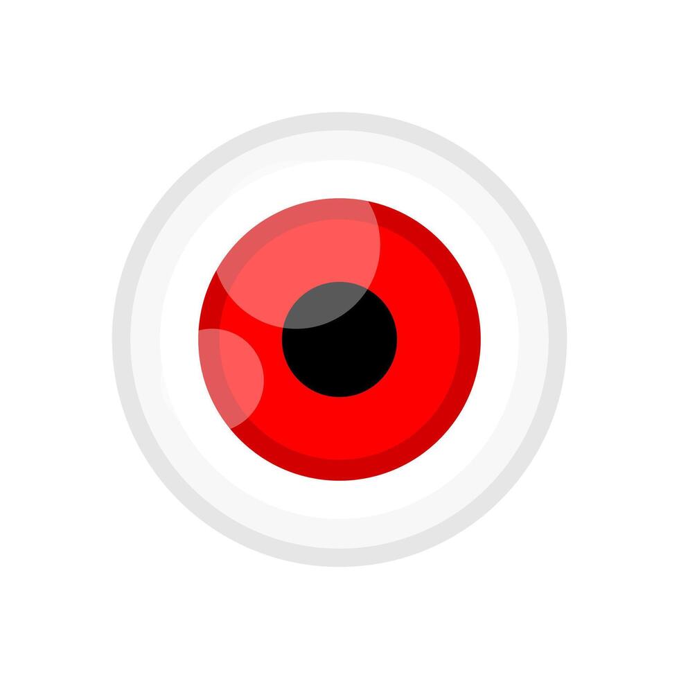 eyeball red color isolated on white, eye graphic red for icon, eyeball illustration for clip art, eyesight symbol, eyeball cartoon for look view vision and see concept vector