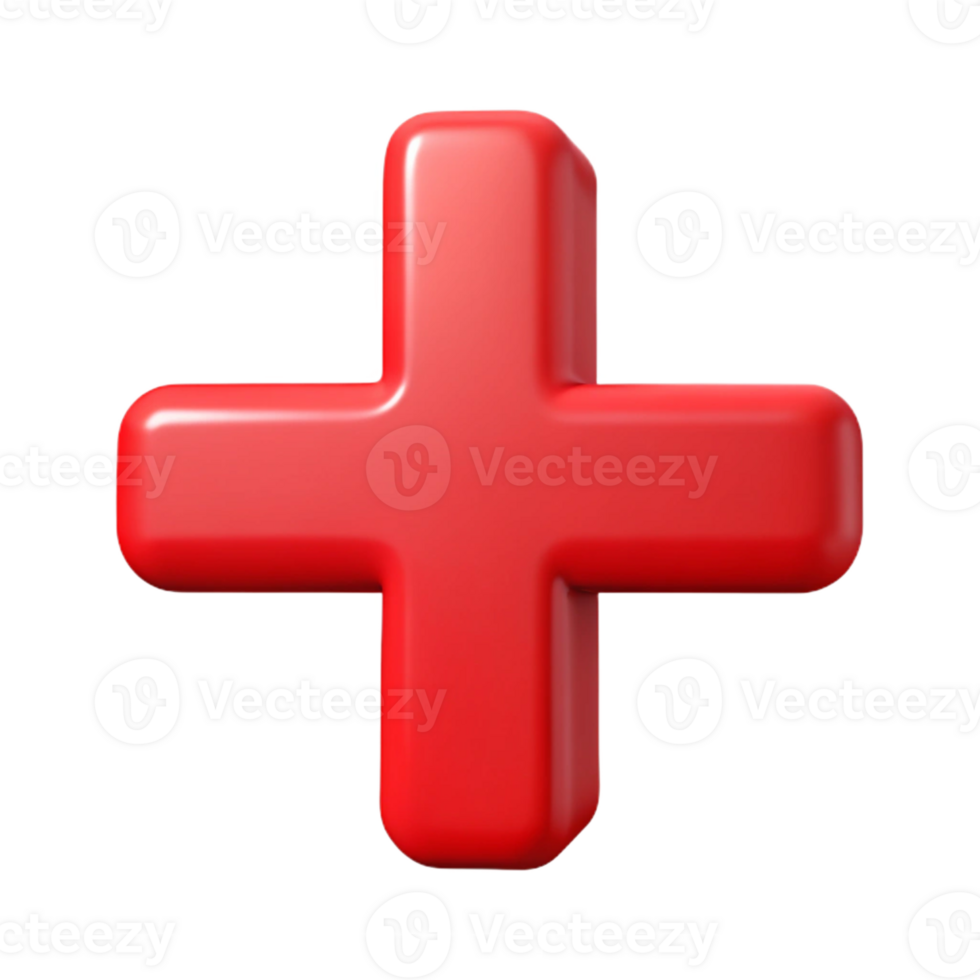 breathtaking sought-after Plus sign, thick single-weight stroke, bright red. Crisp edges, flat color with Scalable Design. png