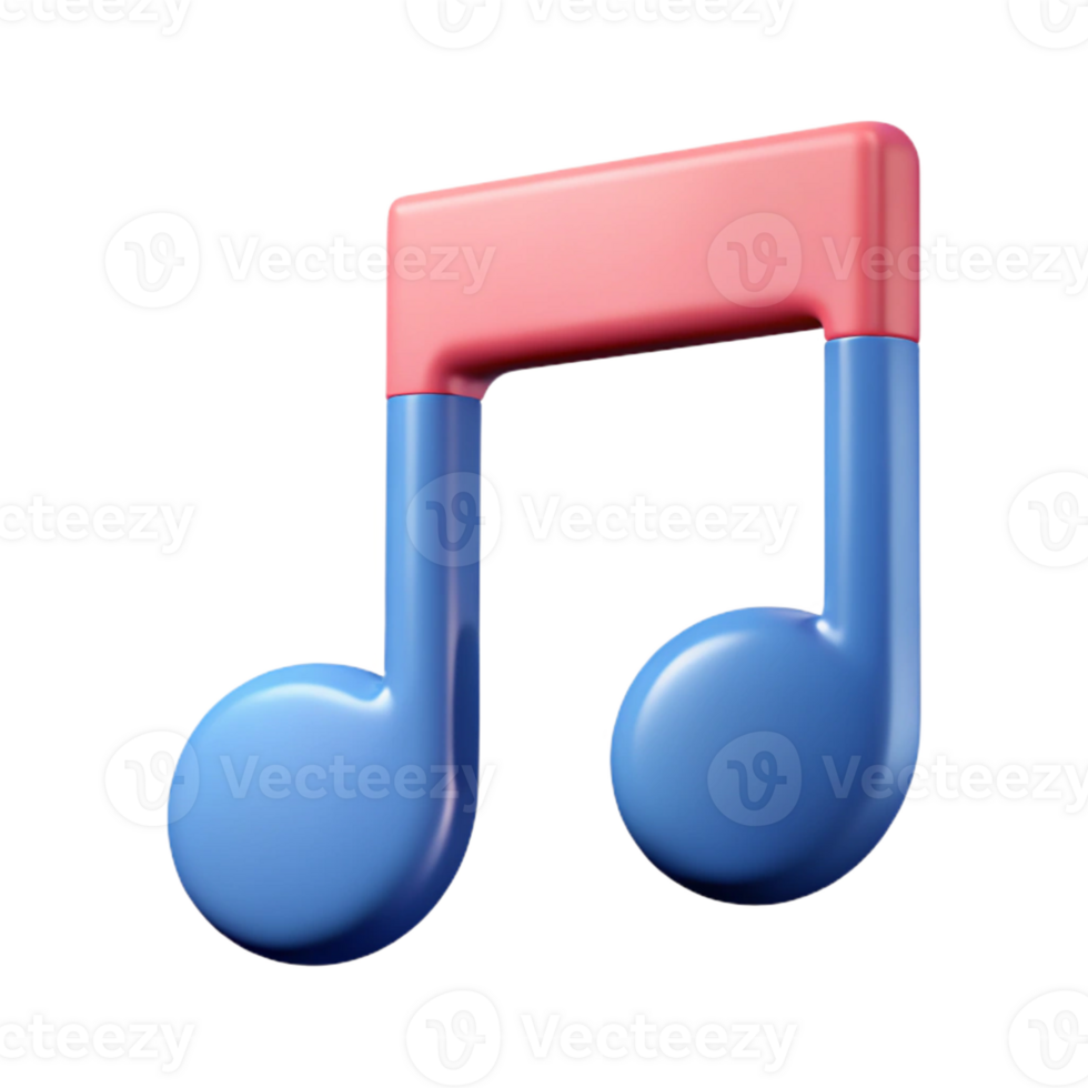 captivating calm impressionist Clean lines depicting a music note. Flat color, minimal with Scalable Design. detailed png