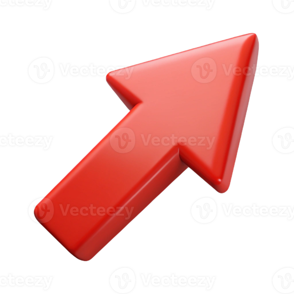 beautiful elegant Arrow character pointing right. Flat red color, single-weight stroke with Scalable Design. 4K png