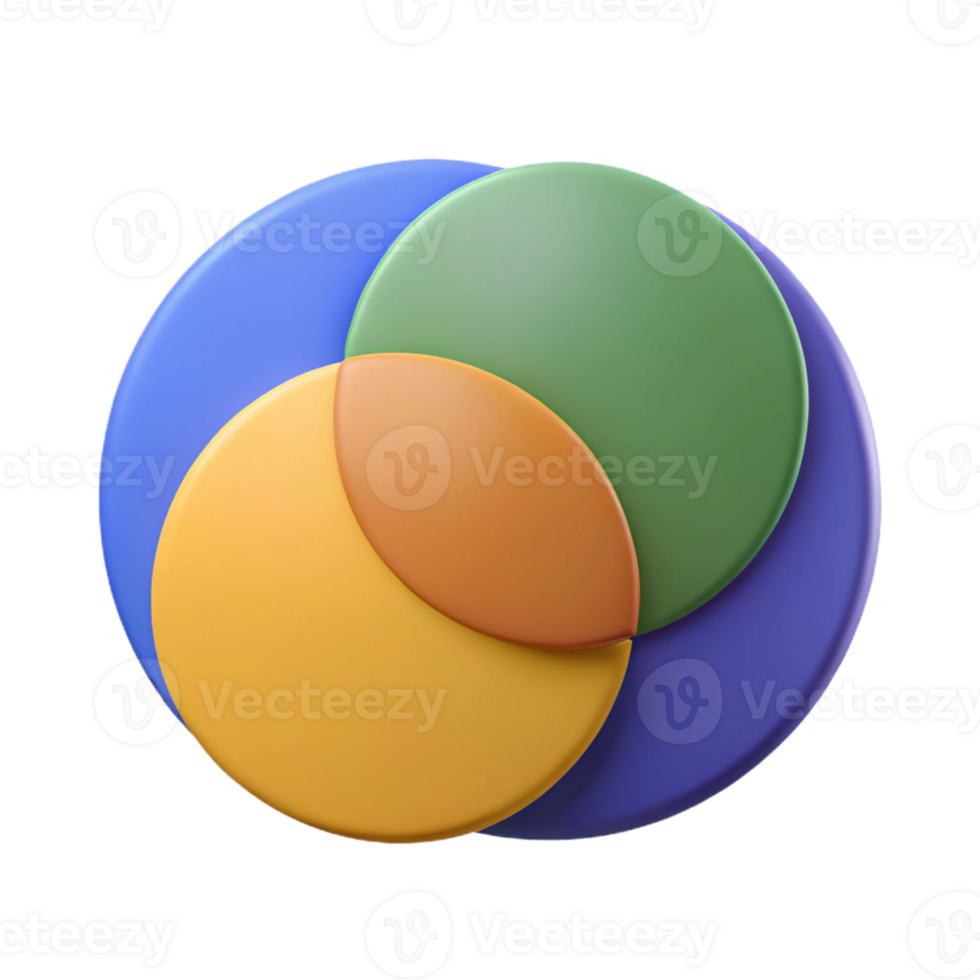 dynamic immaculate Venn diagram with two overlapping circles. Geometric, flat color, single-weight stroke with Scalable Design. sharp png