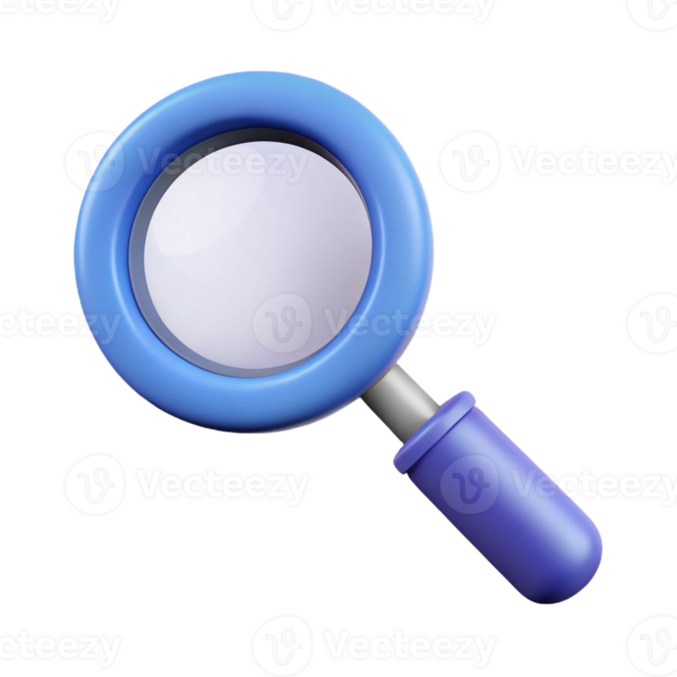 distinguished retro Pictogram of a magnifying glass. Crisp edges, minimal, with Scalable Design. studio quality png