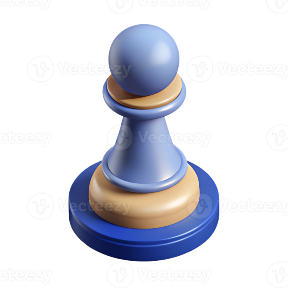melancholic fascinating Isometric chess pawn with solid color and crisp edges. Minimal design with Scalable Design. authentic png