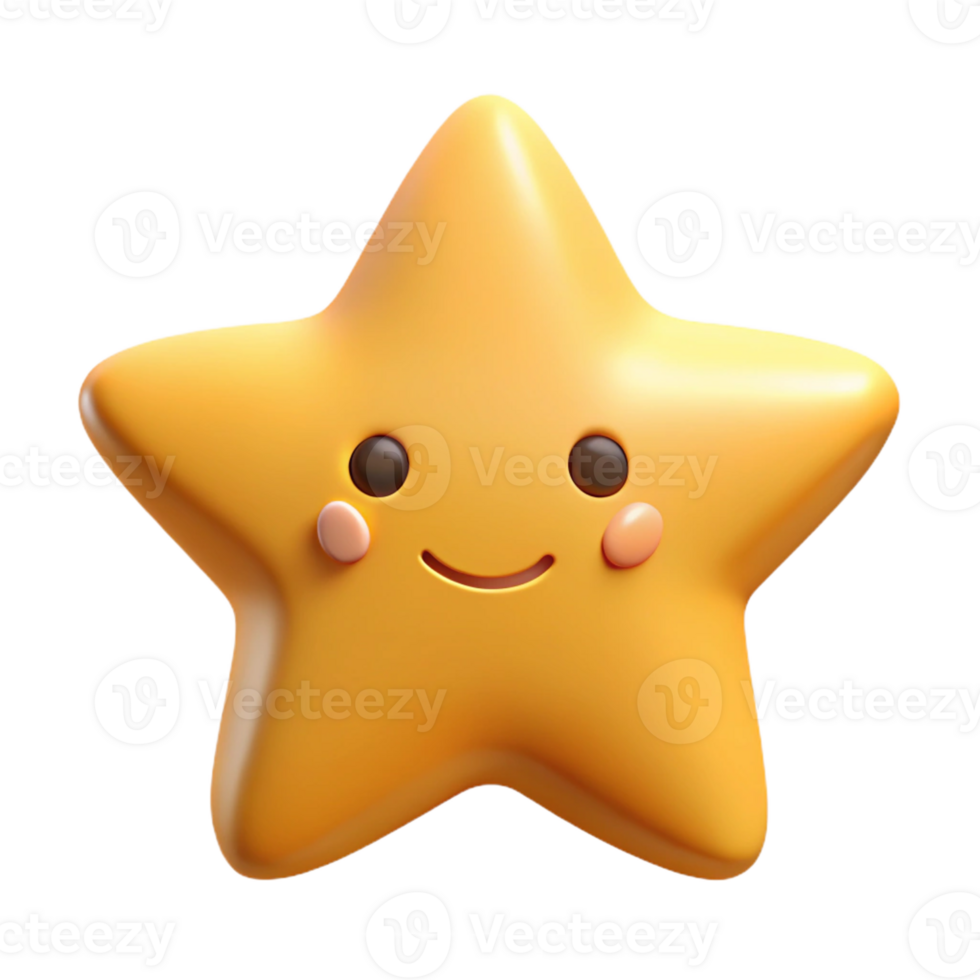 beautiful dreamy rustic Five-pointed star character, smiling face, flat gold, minimal design with Scalable Design. 4K png