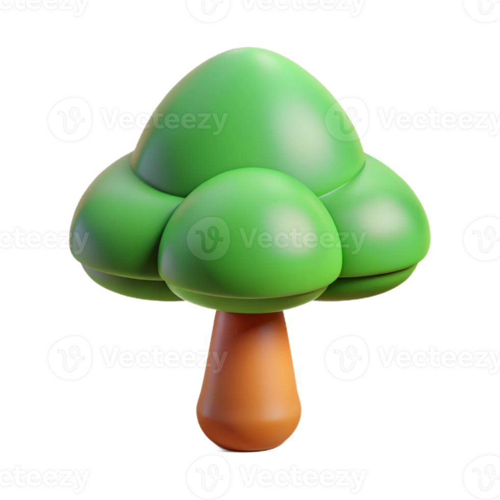 celebrated artistic A simple, stylized tree character with a circular canopy. Flat color, with Scalable Design. handcrafted png