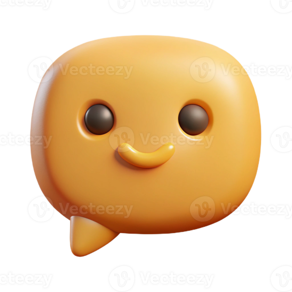 exceptional creative Speech bubble character with a friendly smile. Crisp edges, flat color, with Scalable Design. impeccable png