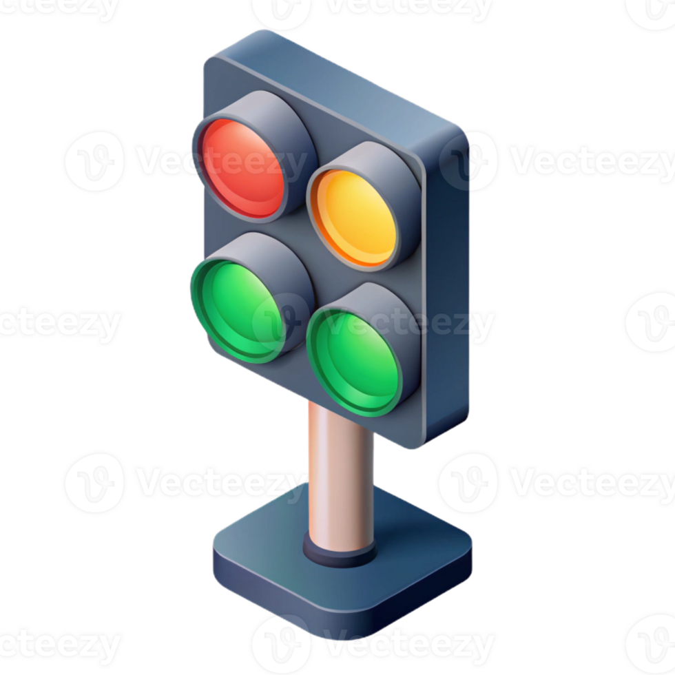 energetic enchanting Isometric traffic light. Minimal, sharp edges. with Scalable Design. fine detail png