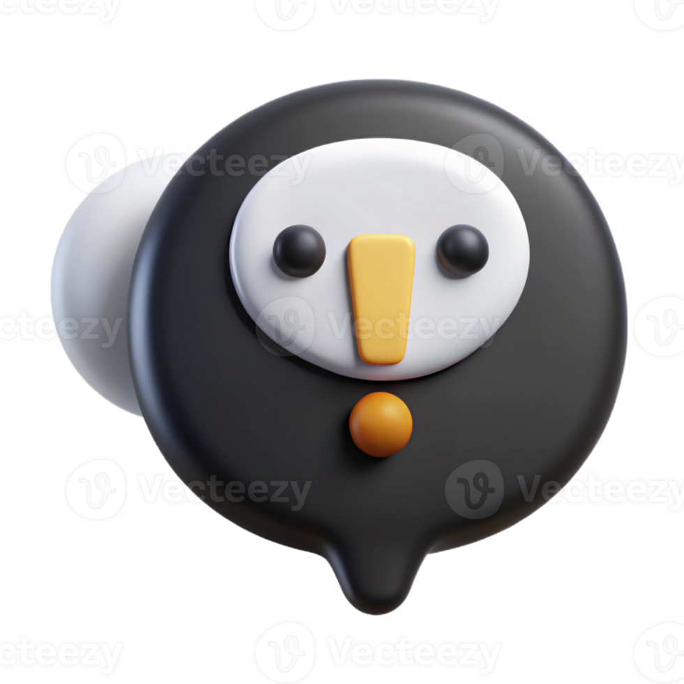 dramatic urban Speech bubble character with an exclamation point, flat white and black with Scalable Design. premium png