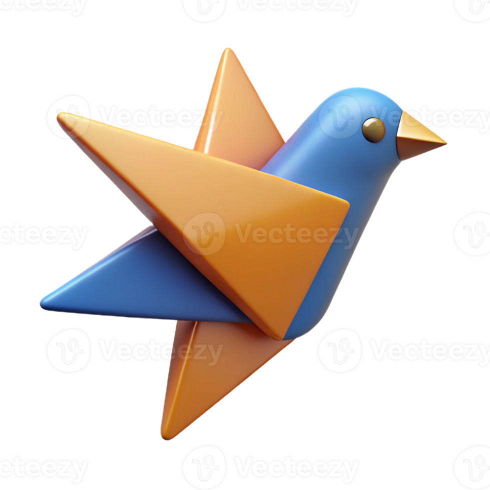 beautiful quintessential Triangular bird with rectangular wings. Crisp edges, minimal, single-weight stroke with Scalable Design. png