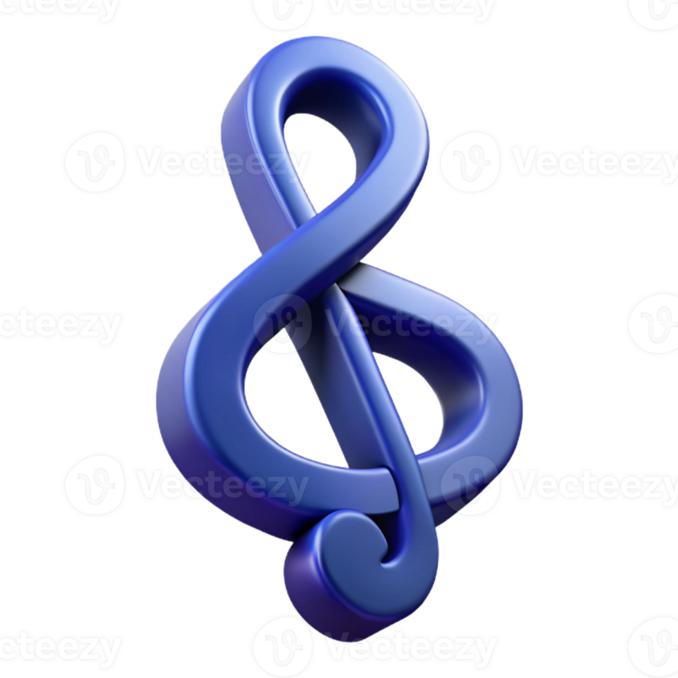 glorious iconic Geometric symbol of music. Treble clef with sharp angles. Crisp edges, with Scalable Design. png
