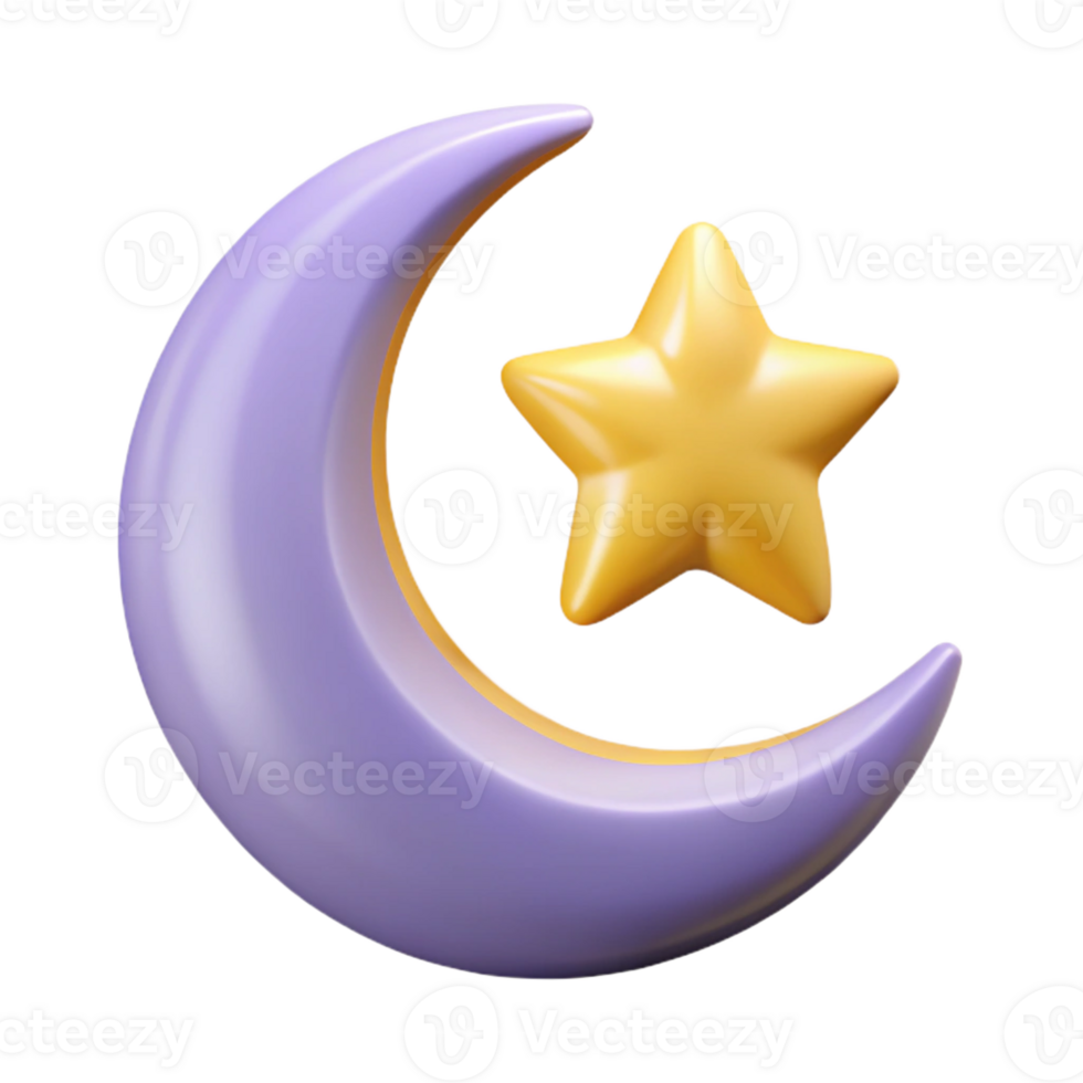 dramatic unforgettable Crescent moon with a star. Symmetrical, flat color, clean lines with Scalable Design. png